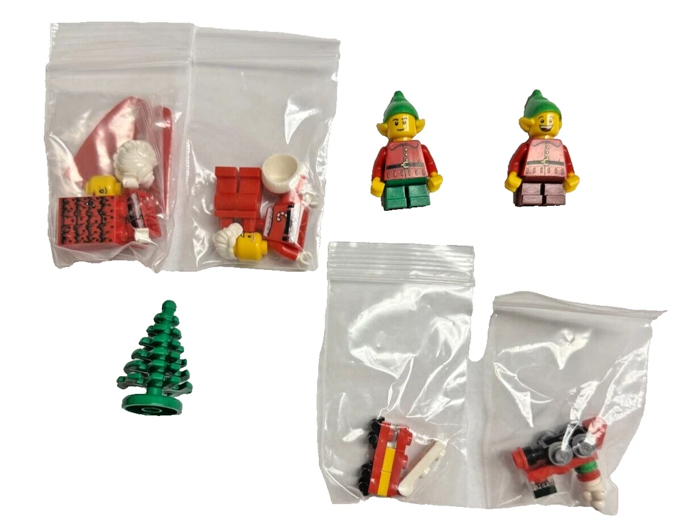 Christmas Set - Santa - Mrs. Claus - Elves - Tree - Genuine LEGO Parts [New] - Image 3 of 3