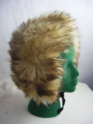 Vintage 60-70s Fauve Marron Coyote Fourrure Apre Ski Hiver Hat-Sz Petit - Photo 1/4