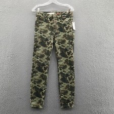 NWT Pilcro Anthropologie Hi Rise Skinny Ankle Corduroy Pant 27 Green Camo Womens