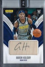 AARON HOLIDAY 2018-19 PANINI INSTANT ON CARD AUTO RC #D 4/10