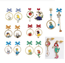 Disney Princess Girls Cartoon FairyTale Jewelry Dangle Gold Women's Earrings