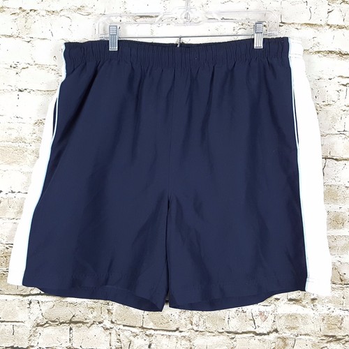 C&B Croft & Barrow Men's Size L Swim Trunks Board Shorts Blue White Red Pockets - Picture 2 of 4