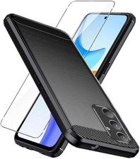 For Samsung Galaxy A55 5G Case, Carbon Gel Phone Cover + Screen Protector