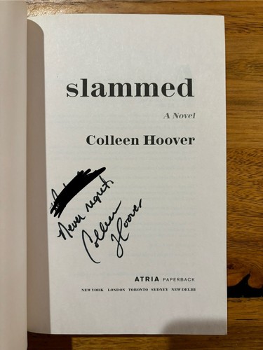 Slammed First Edition SIGNED by Colleen Hoover W/ Bookmark Atria 2012 Booktok - Picture 2 of 6