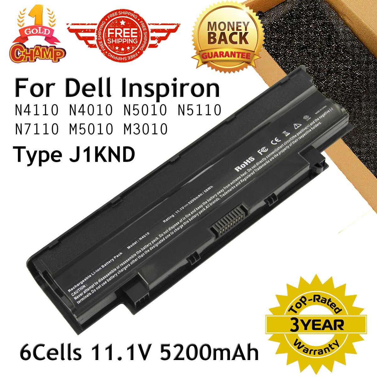 N5010 Battery for Dell Inspiron N4110 N4010 N7110 M5010