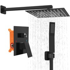 Bathroom Shower Faucet Set,10 Inch Rain Shower Head with Handheld Spray,Brass