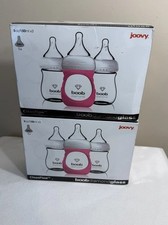 Lot of 6 NEW Joovy Boob Diamond Glass 5 oz / Ounce Baby Bottles Clean Flow