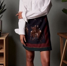 RARE Vintage Luxury Ralph Lauren Blue Label Equestrian Wool Wrap Skirt Sz 14