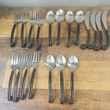 Black Oxidized Coil Flatware Gourmet Settings Set of 19