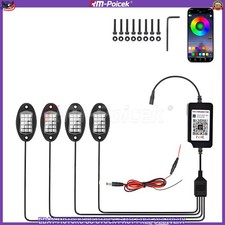 Car Underglow Underbody Neon Light Off Road SUV 4 Pods RGB LED Rock Lights Kits