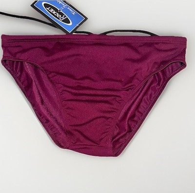 Men s Rocket Swimwear Briefs Size 16 Red Maroon Beach Surf NWT