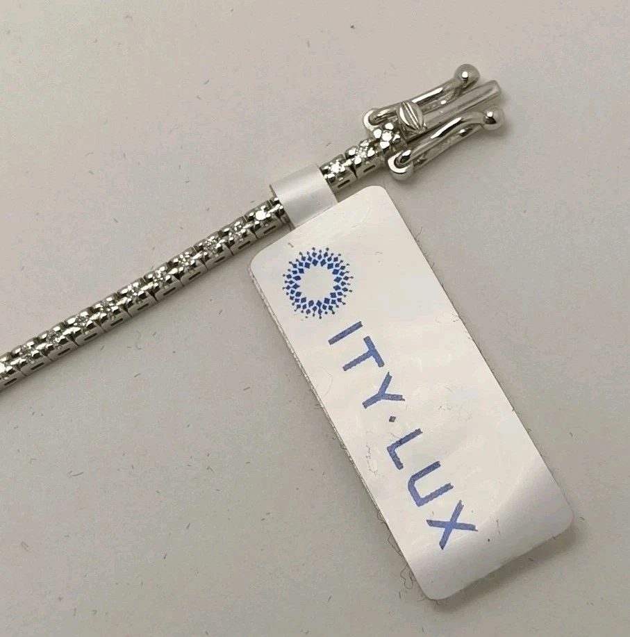 Pulsera oro 18k 750 mls. Oro Blanco. Riviera. 97 Diamantes. 0,50 Q.  - Imagen 4 de 4