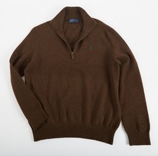 Polo Ralph Lauren Sweater Mens L Brown Full Z...