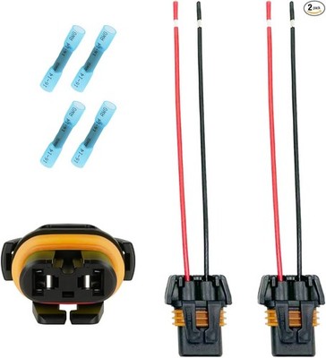 Headlight & Fog Light Wiring Harness Kit - 16AWG Heat-Resistant Automotive Conne