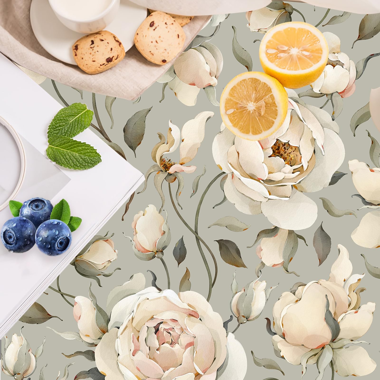 Best HAOKHOME Shelf Liner and Cabinet Floral Peony, Self-Adhesive Drawer Liners