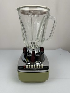 Vintage 1960's MCM Mid Century Modern Sears 7 Speed 40oz Blender With Real Glass