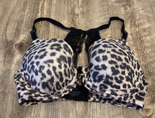 SOMA BRA Embraceable, Lace Razorback, Leopard Print, Adjustable Lined Size 32D