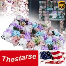 12x Wedding Artificial Flower Wall Panel Backdrop Party Background Floral Decor