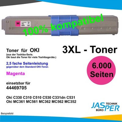 OKI XXXL Toner einsetzbar für 44469705 Magenta C310 330 331 510 511 530