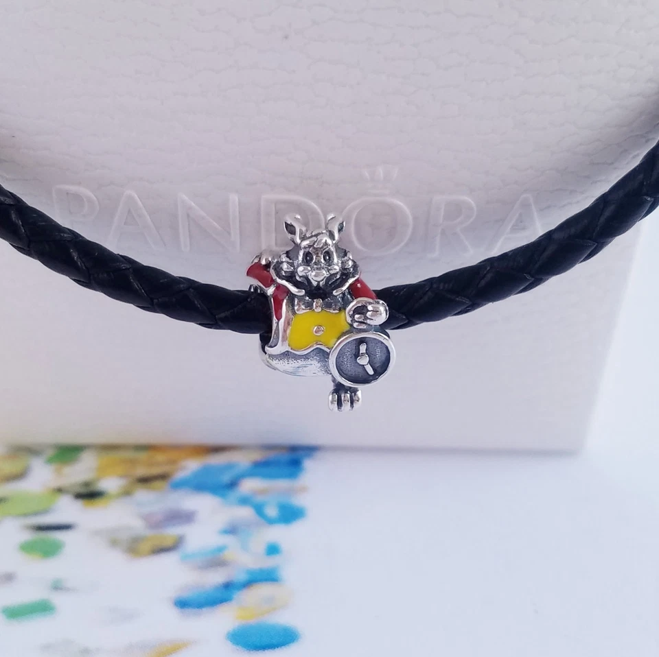 New Pandora Disney White Rabbit Mixed Enamel Authentic  Charm - Image 4 of 4