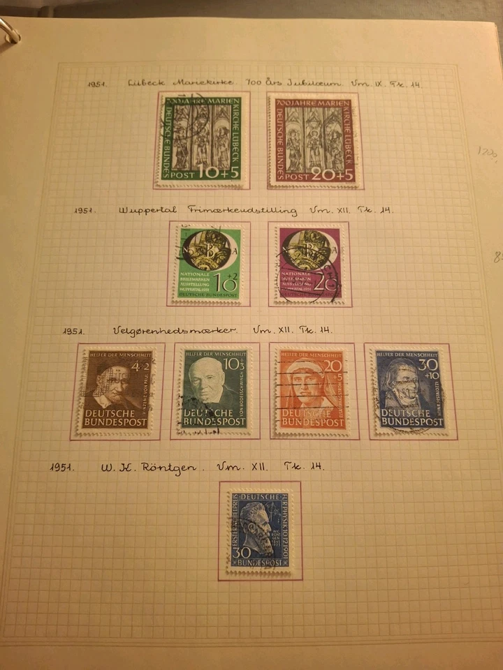 Germany side by side mnh and used collected 1949/60 stamps some tested cat £1200 - Image 3 of 4