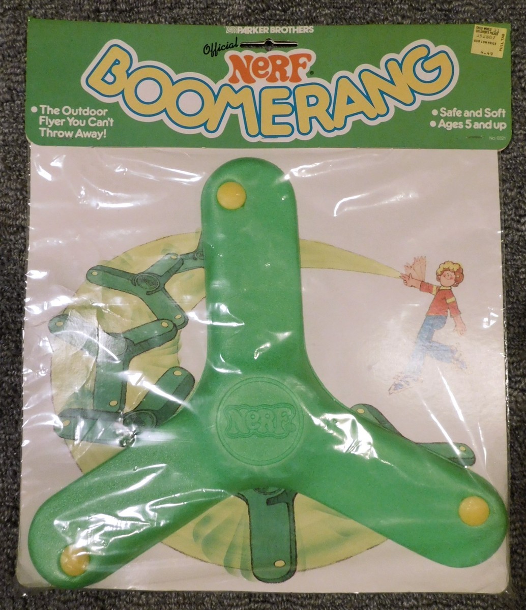 Original Sealed 1980s 1983 Nerf Boomerang Green - Sealed in