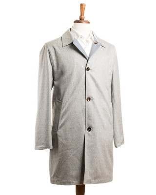 Kired by Kiton NWT $4,600 Gray Blue 'Peak' Cashmere Reversible Coat (48 IT) S