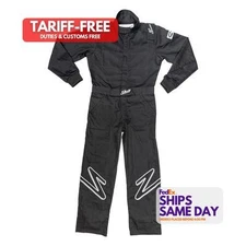 Zamp ZAMR010003YL Black Youth L Fire Retardant Cotton Driving Suit SFI 3.2A/1 