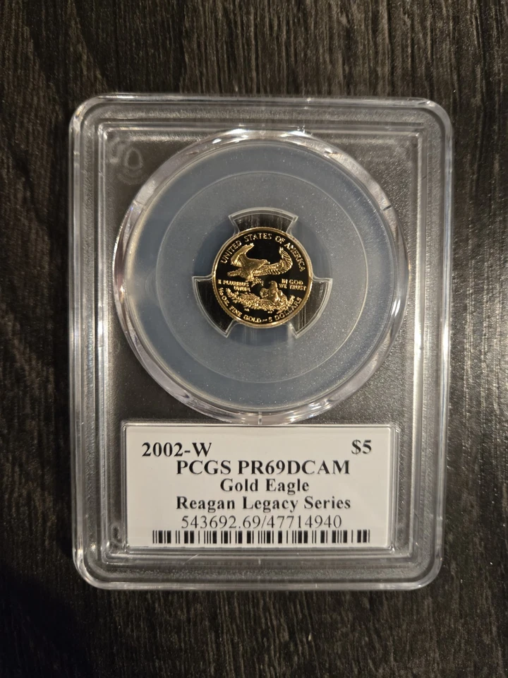 2002 W Gold $5 Reagan Legacy Signed 1/10 oz Proof American Eagle PCGS PR 69 DCAM - Image 2 of 2