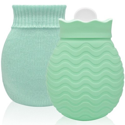 320ml Hot Water Bottle with Smooth Cover, Mini Hot Water Bag for Pain Relief,...