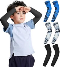 Kids Volleyball Arm Sleeves 3 Pairs, Sports Sleeves UV Sun Protection, One Size