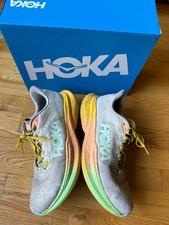 Hoka One One MACH 6 - Men's Size 10 D - White Yellow Running Shoes
