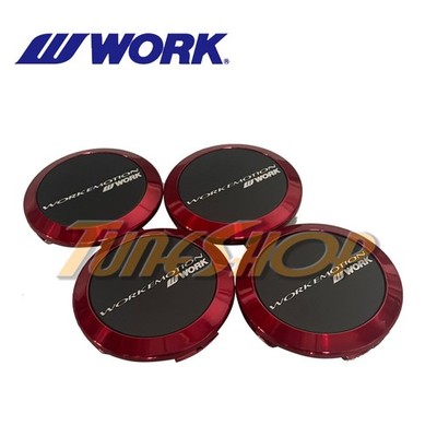WORK WHEELS CENTER CAP BLACK RED FLAT EMOTION CR ULTIMATE XC8 XT7 XD9 11R KIWAMI