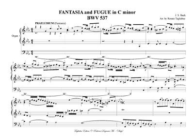 BACH J.S. - BWV 537 - Fantasie und Fuge c-Moll - PDF WIRD PER EMAIL VERSCHICKT
