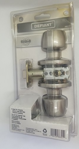 Defiant Hall & Closet Door Knob Stainless Steel Non-locking Interior #332 232 - Picture 2 of 3