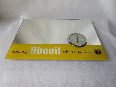 Schering Abavit schützt die Saat alter seltener Werbespiegel mit Barometer Borsi