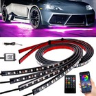 4x RGB LED Under Car Tube Strip Underglow body Neon Light Kit Remote App Control