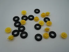 AURORA YELLOW TJET TRUCK FRONT WHEELS (12) WITH TIRES (12) ~ NEW REPRO