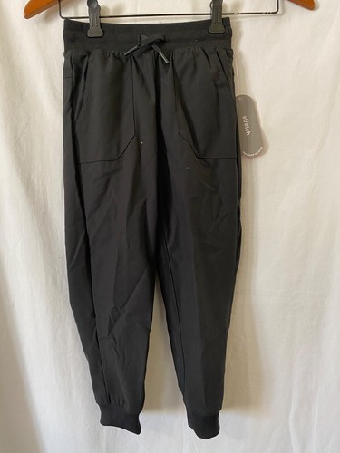 Wonder Nation Boys Pull on Elastic Waist Black Jogger Pants Pockets many sz New - Picture 2 of 3