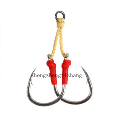 5pcs Assist Hooks Double Jigging Hook Saltwater Fishing Hook Tuna Size 2/0-11/0#