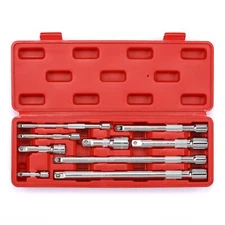 	9piece Extension Bar Set 1/4 3/8 And 1/2 Drive Socket Extension Bar Crv Mirro	