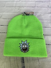 Rick and Morty Logo Licensed Knit Cuff Green Beanie Hat Cap Adult NEW