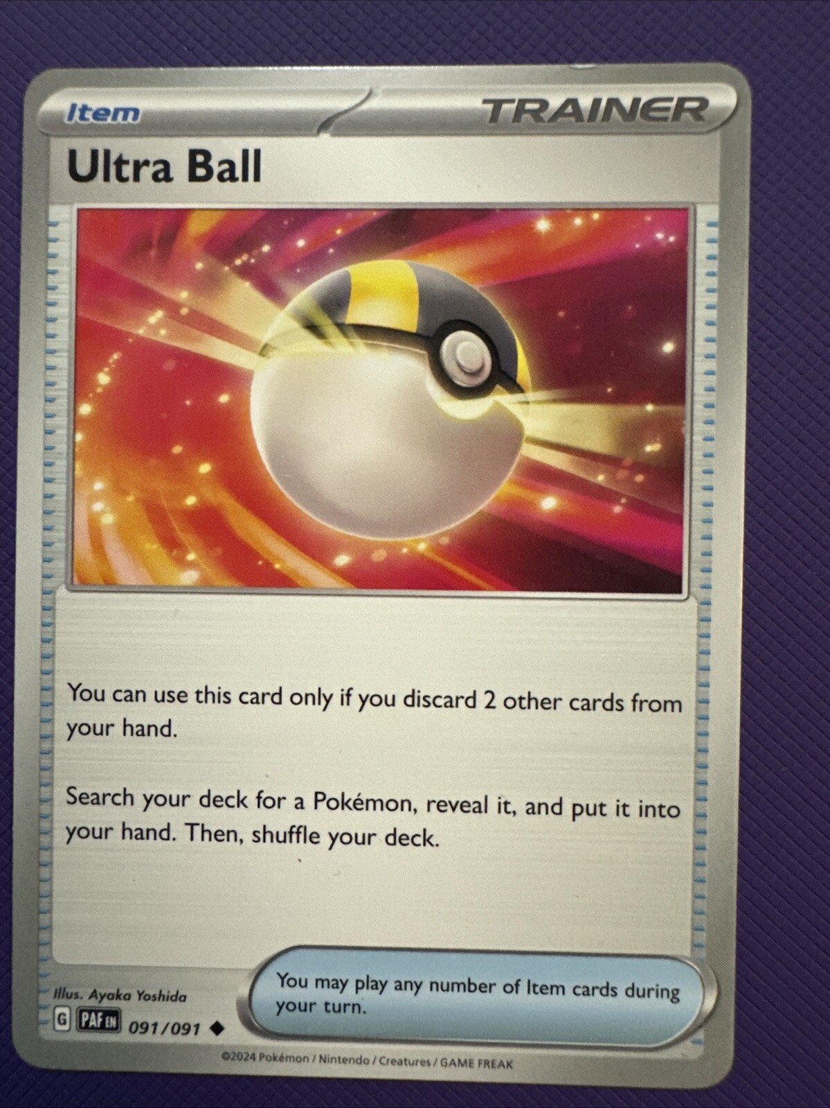Ultra Ball 091/91 Paldean Fates NM Uncommon PAF EN Pokemon Card Scarlet & Violet
