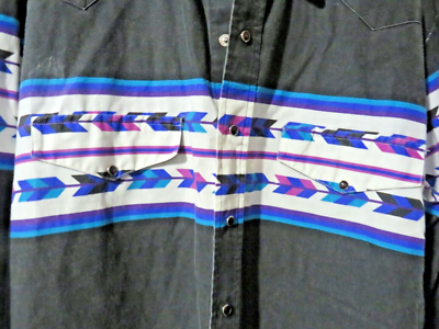 Roper Vintage Pearl Snap Native American Design Long Sleeve