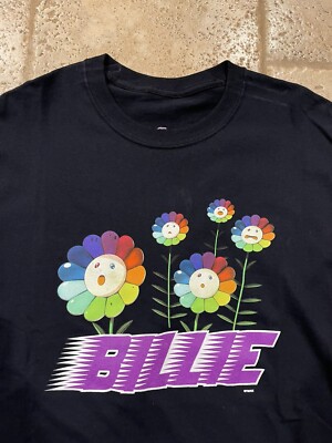 Just Don x Murakami x Billie Eilish Meadow Black Flowers Tee size