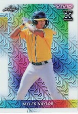 2023 Leaf Vivid Myles Naylor #86 White Mojo Refractor A's Rookie RC #2/6