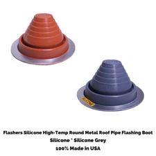 Flashers Silicone Round Metal Roof Pipe Flashing Boot (Size#3) Made in USA