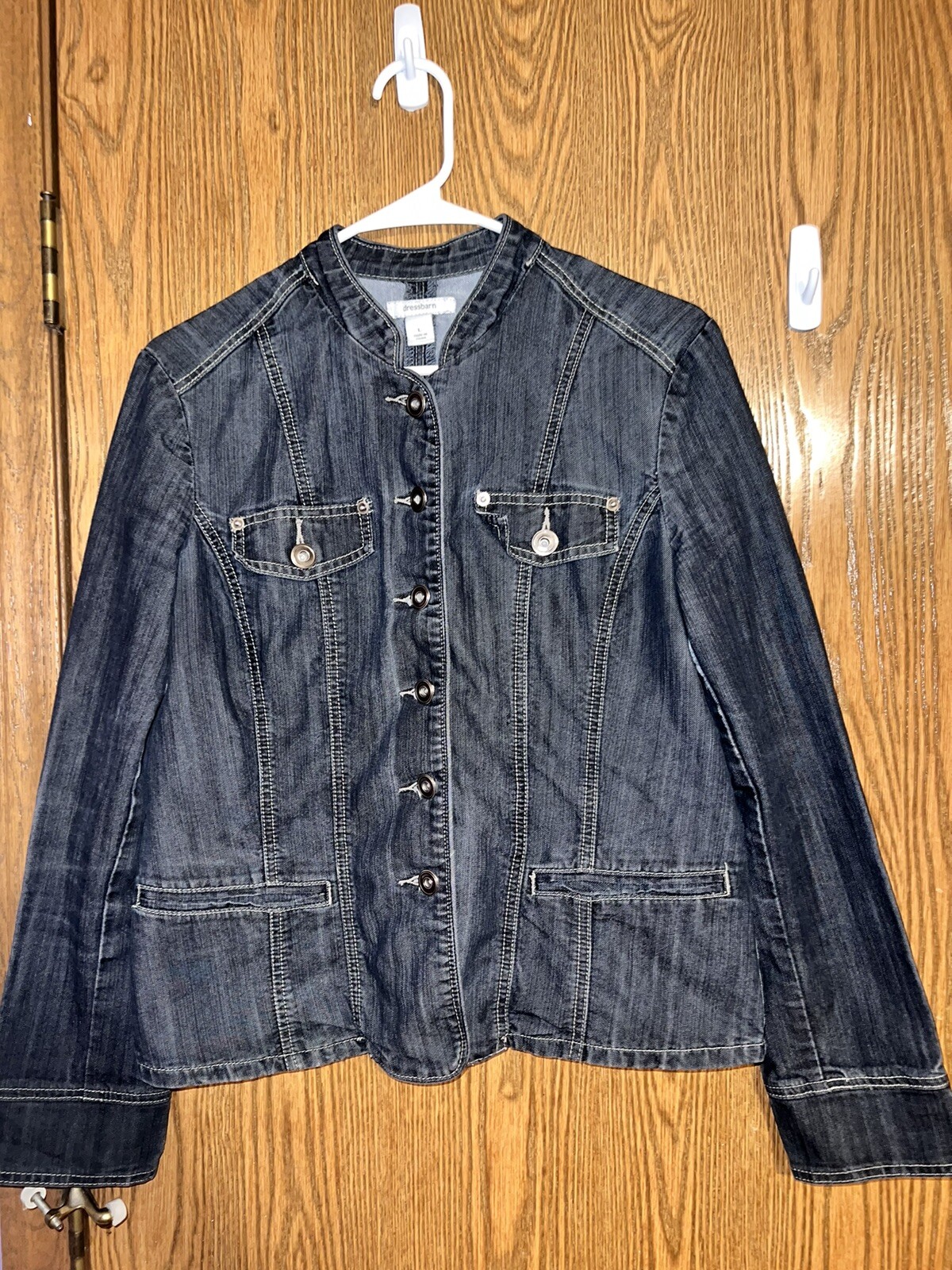Dressbarn Fitted Jean Jacket Size Large eBay