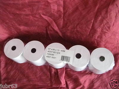5 x Heipa Kassenrollen - Additionsrollen - 57x65x13-40m