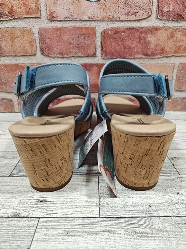 Baretraps ABIA Blue Wedge Sandals Women's Size 9 Wide New With Tags - Picture 6 of 9